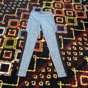 Grey & black leggings with mesh detail sz S